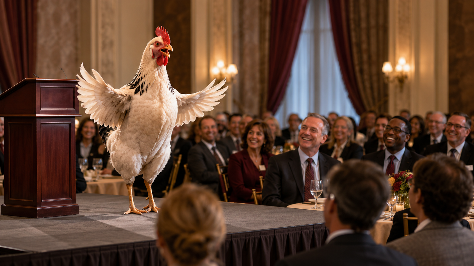 Why did the chicken outperform the speaker?